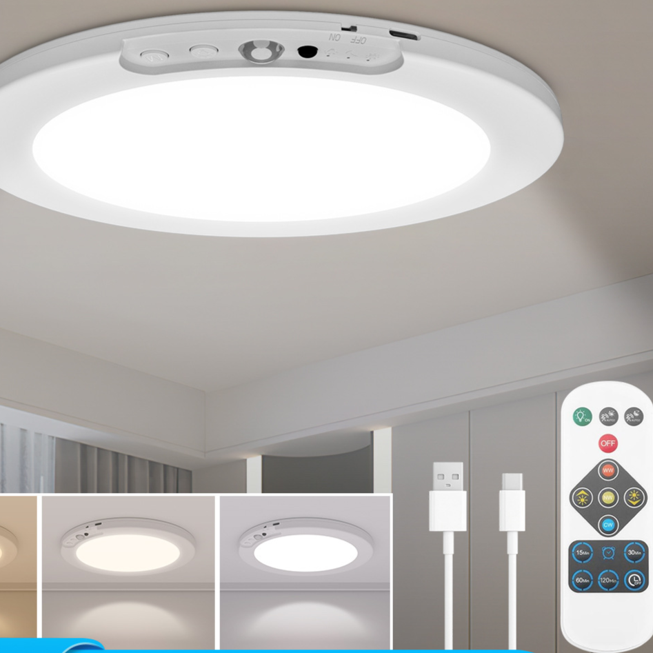 💡 3-Mode Motion Sensor Ceiling Light – Rechargeable, Magnetic, Wireless